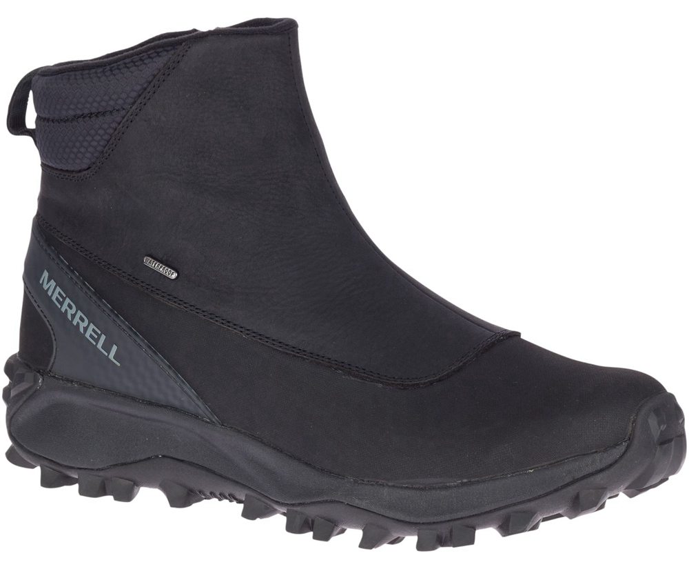 Merrell Boots Black - Thermo Kiruna Mid Zip Waterproof - Mens 97SUXOGJB